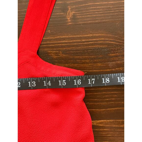 90s Y2K Derek Lam 10 Crosby Silk Blend Going Out Top Sz 2 Red Handkerchief Hem - Picture 12 of 14